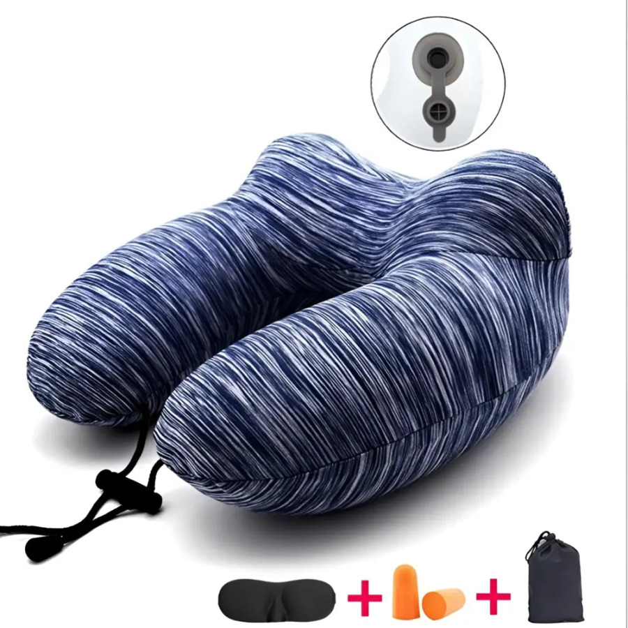 Cuscino da viaggio gonfiabile a forma di U
