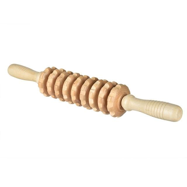 Massaggio alla schiena con rullo in legno