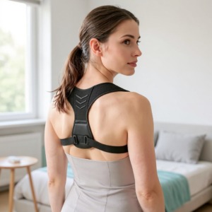 Raddrizza Schiena Misto in Neoprene indossato, vista posteriore Raddrizza Schiena Misto in Neoprene indossato, vista posteriore