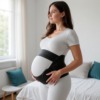 Cintura di sostegno per la gravidanza, indossata dalla futura mamma Cintura di sostegno per la gravidanza, indossata dalla futura mamma