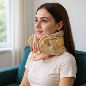 Semicollare cervicale gonfiabile indossato sul collo Semicollare cervicale gonfiabile indossato sul collo