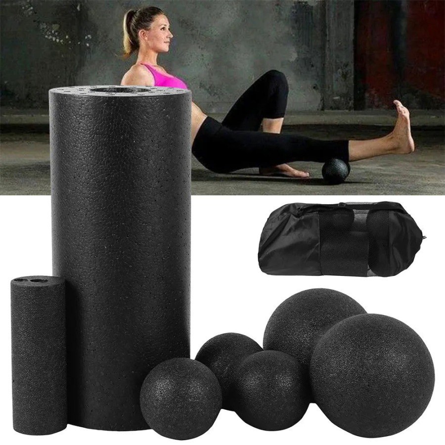 Set di rulli per massaggio e yoga, 5 elementi