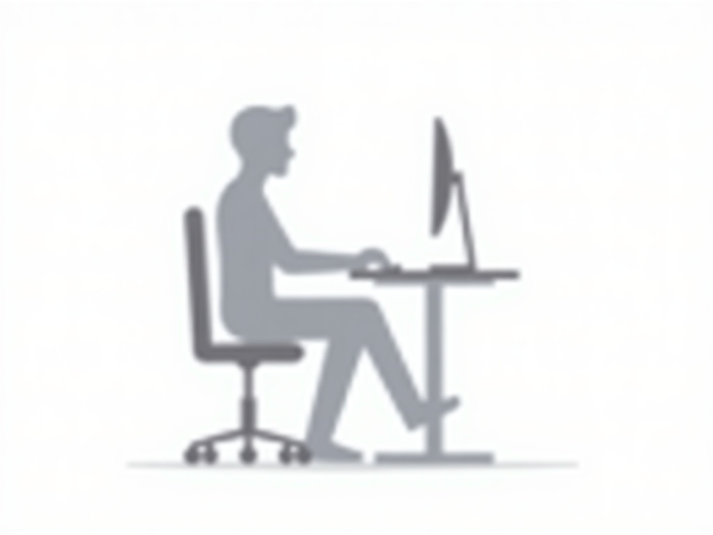 Posizione ergonomica corretta alla scrivania - schema di regolazione di sedia, monitor e tastiera