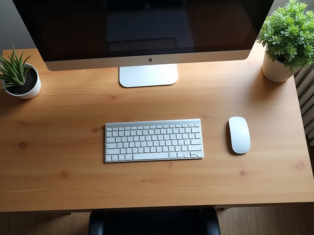 Organizzazione di una scrivania ergonomica - disposizione di tastiera, mouse e monitor su supporto