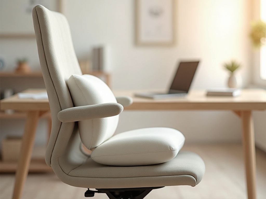 Cuscino ergonomico da seduta su sedia da ufficio in home office