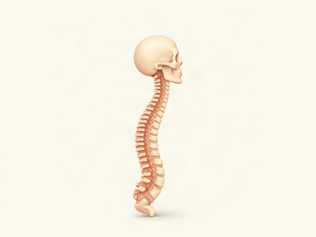Curve naturali della colonna vertebrale cervicale, toracica e lombare in vista laterale
