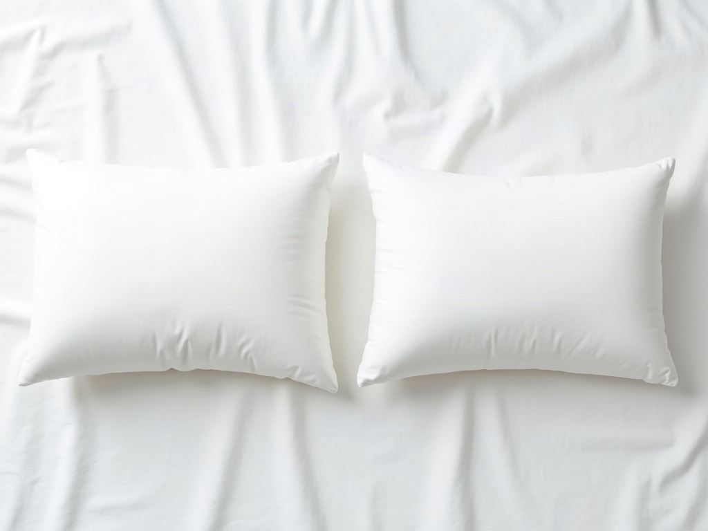 Confronto tra un cuscino normale e un cuscino in memory foam affiancati