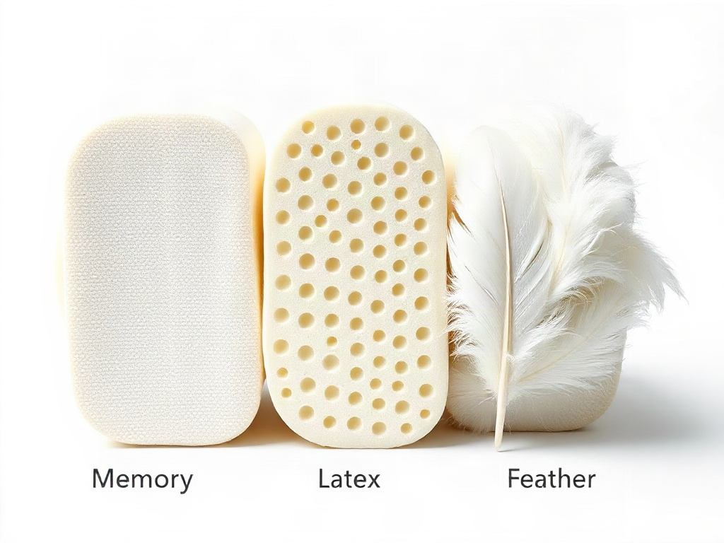 Confronto tra i materiali dei cuscini ortopedici: memory foam, lattice e piuma