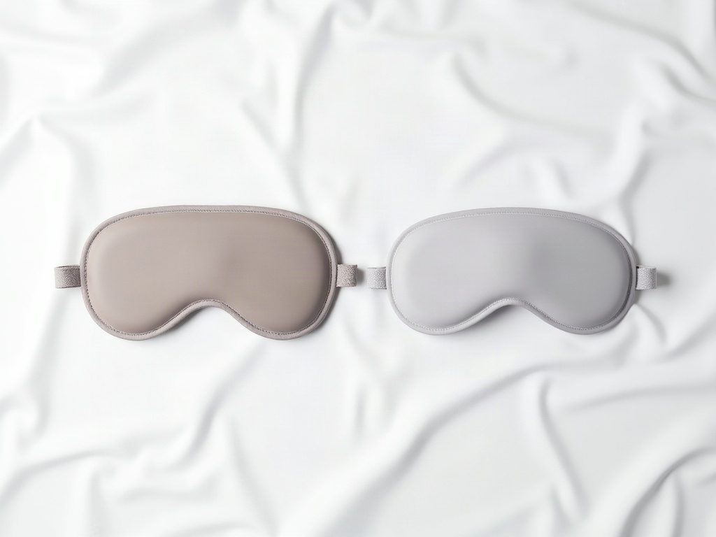 Confronto tra maschera per il sonno piatta e maschera 3D con coppe su sfondo bianco